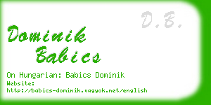 dominik babics business card